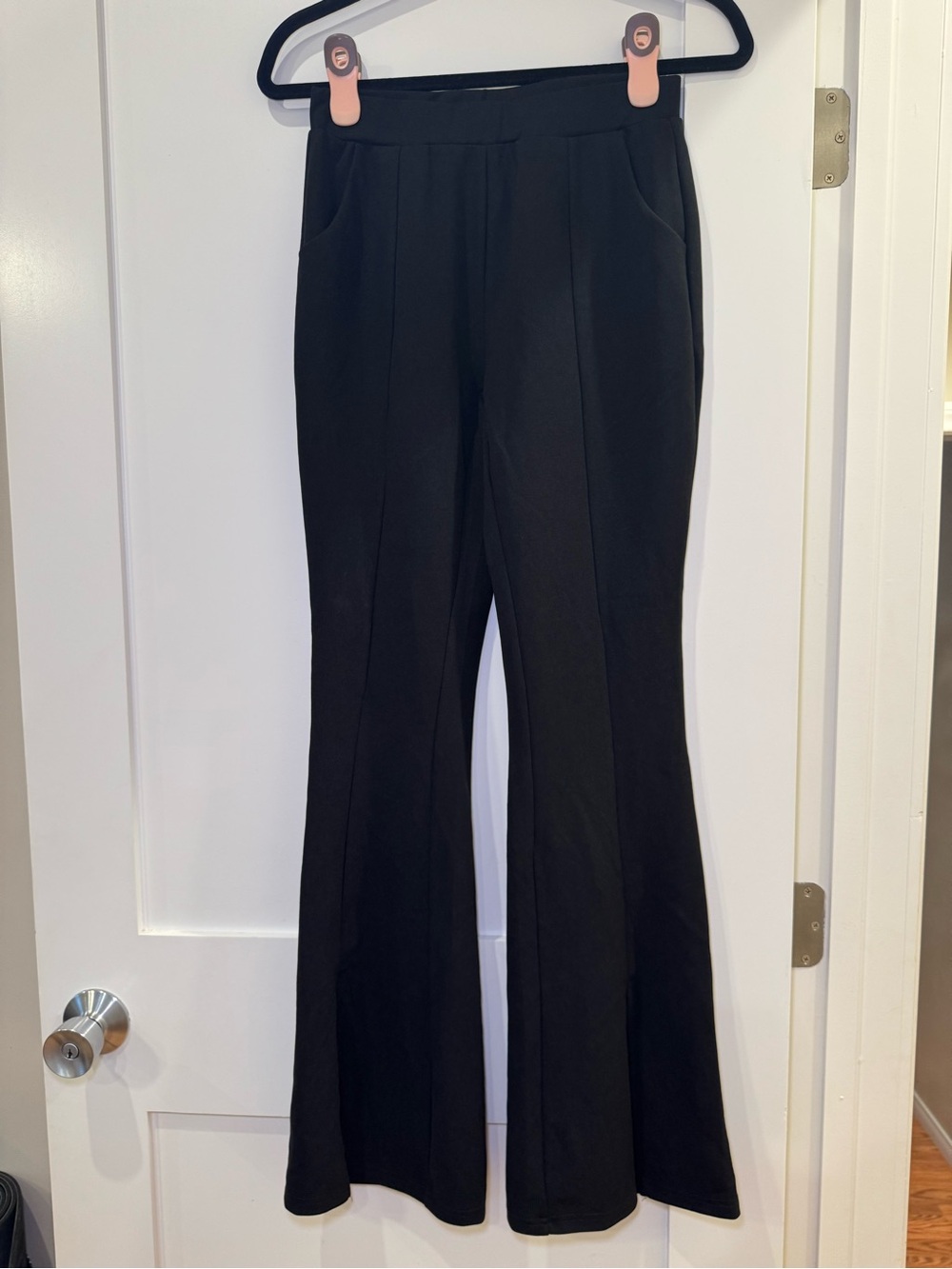 SHEIN Black Flare Ponte Pants